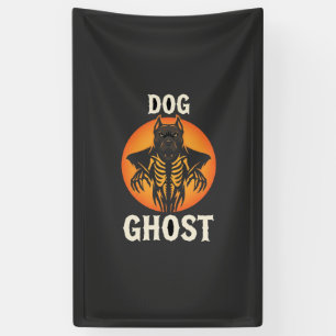 Dog Ghost Halloween Horror Vector Banner