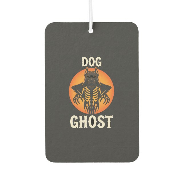 Dog Ghost Halloween Horror Vector Car Air Freshener (Front)