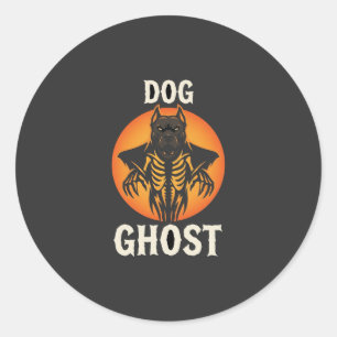 Dog Ghost Halloween Horror Vector Classic Round Sticker