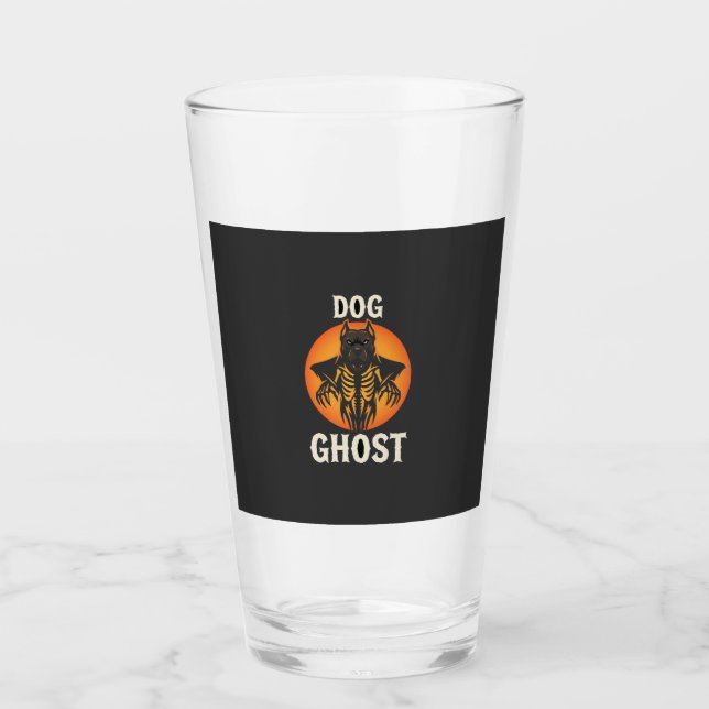 Dog Ghost Halloween Horror Vector Glass (Front)
