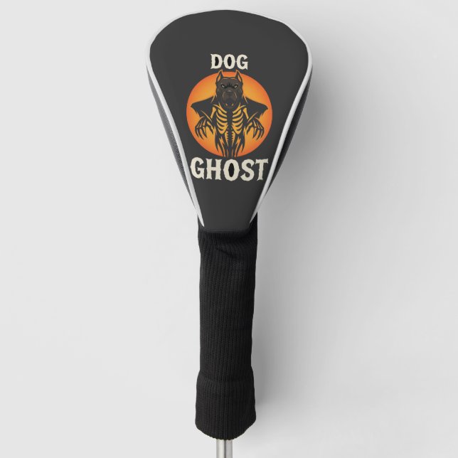 Dog Ghost Halloween Horror Vector Golf Head Cover (Front)