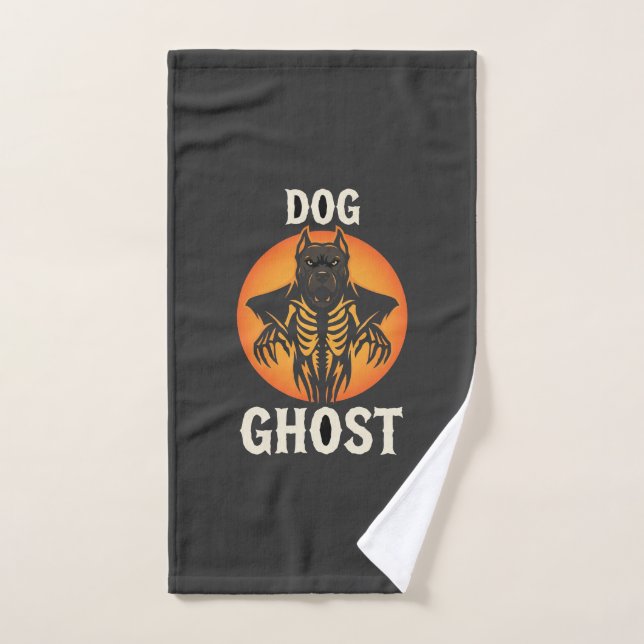 Dog Ghost Halloween Horror Vector Hand Towel (Hand Towel)
