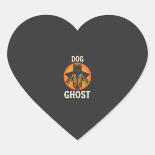 Dog Ghost Halloween Horror Vector Heart Sticker