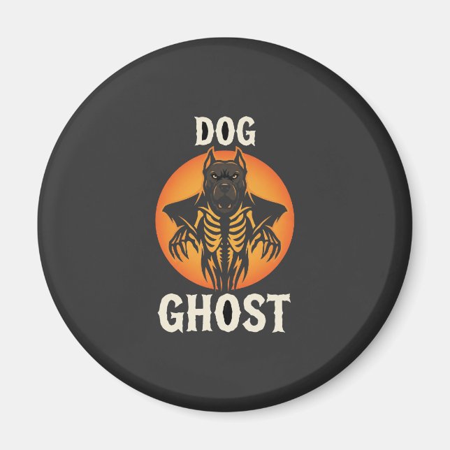 Dog Ghost Halloween Horror Vector Magnet (Front)