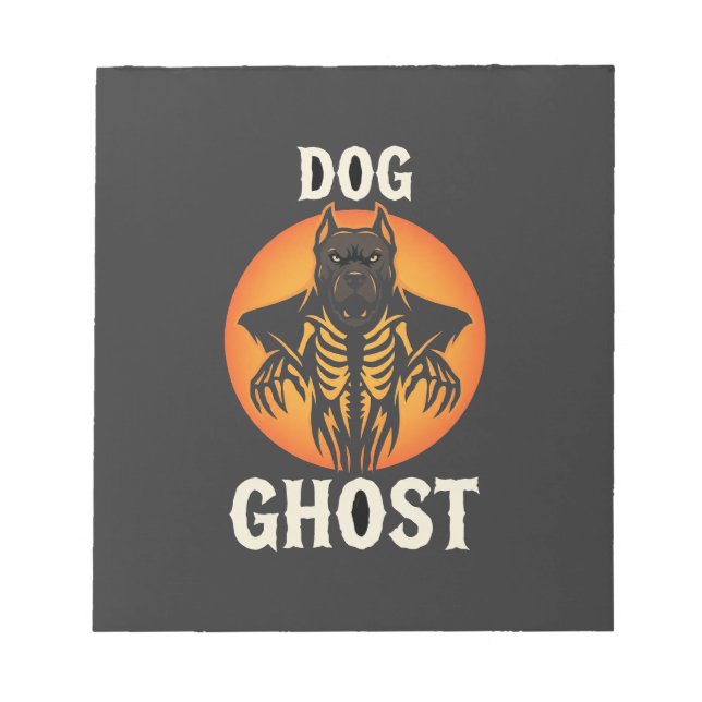 Dog Ghost Halloween Horror Vector Notepad (Front)