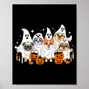 Dog Ghost Halloween Poster
