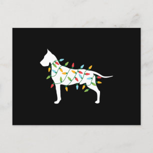 Dog Gif Christmas Lights Great Dane Announcement Postcard