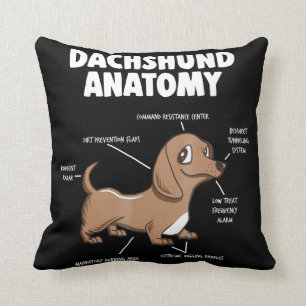 Dog Gift   Anatomy Dachshund  Funny Weiner Cushion