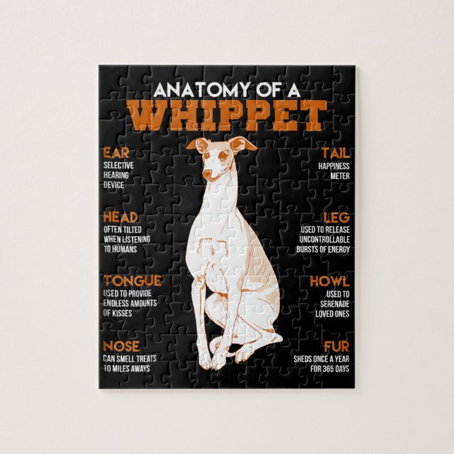 Dog Gift | anatomy of a whippet dogs t  funny gift Jigsaw Puzzle (Vertical)