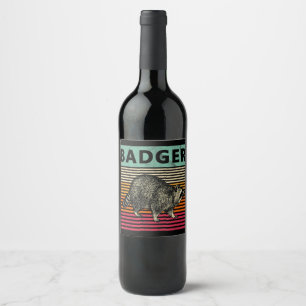 Dog Gift Badger Wisconsin Wine Label