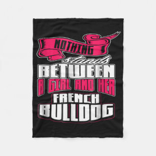 Dog Gift Between A Girl And Her French Bulldog Fleece Blanket