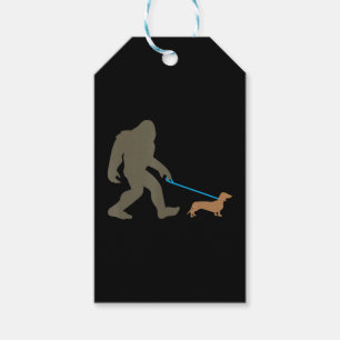 Dog Gift   Bigfoot Walking Dachshund Gift Tags