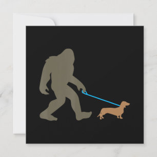 Dog Gift   Bigfoot Walking Dachshund Invitation