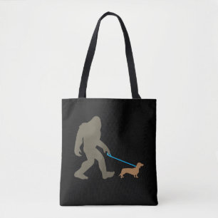 Dog Gift   Bigfoot Walking Dachshund Tote Bag