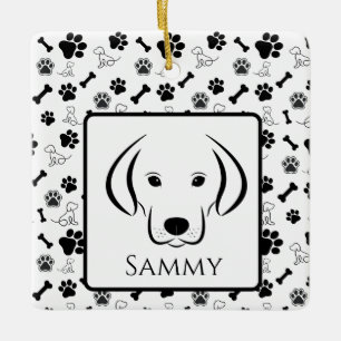 Dog Gift Black and White Ornament