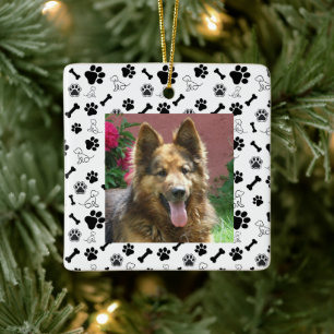Dog Gift Black and White Pet Ornament