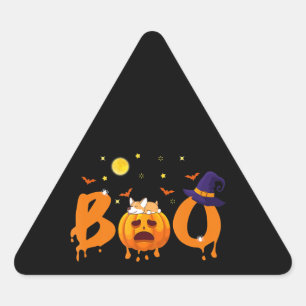 Dog Gift   Boo Corgi Halloween Triangle Sticker