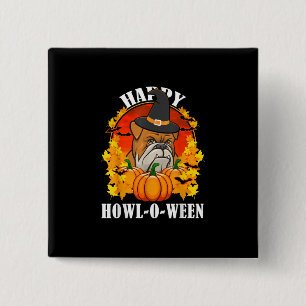 Dog Gift Bulldog Halloween Gift For Dog Lovers 15 Cm Square Badge