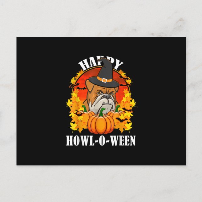 Dog Gift | Bulldog Halloween Gift For Dog Lovers Holiday Postcard (Front)