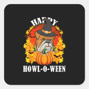 Dog Gift Bulldog Halloween Gift For Dog Lovers Square Sticker