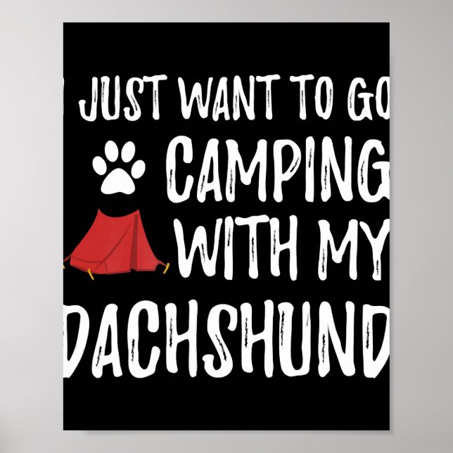 Dog Gift | Camping With My Dachshund Poster (Front)