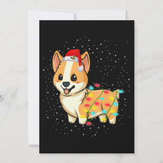 Dog Gift | christmas lights corgi Invitation