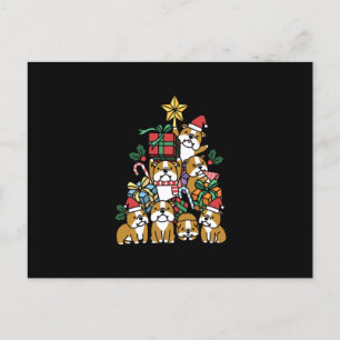 Dog Gift   Christmas Tree English Bulldog Dog Holiday Postcard