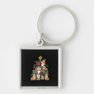 Dog Gift Christmas Tree English Bulldog Dog Key Ring