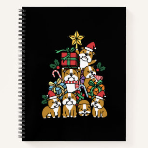 Dog Gift   Christmas Tree English Bulldog Dog Notebook