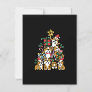 Dog Gift   Christmas Tree English Bulldog Dog Thank You Card