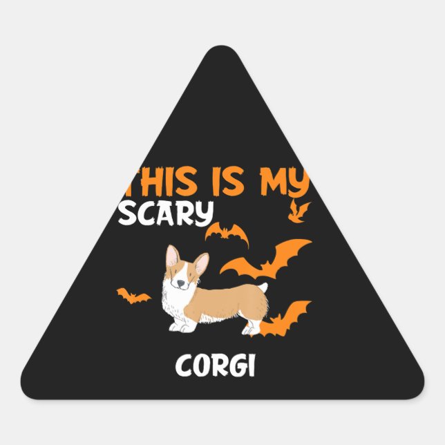 Dog Gift | Corgi Costume Halloween Triangle Sticker (Front)
