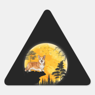 Dog Gift Corgi Dog Gifts Ideas Halloween Triangle Sticker
