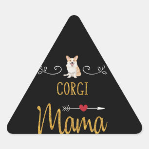 Dog Gift   Corgi Mama Lovely Triangle Sticker