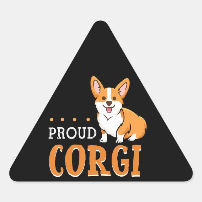 Dog Gift | cute corgi auntie funny Triangle Sticker (Front)