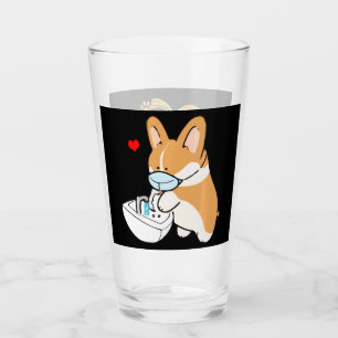 Dog Gift Cute Corgi Dog Face Mask Glass