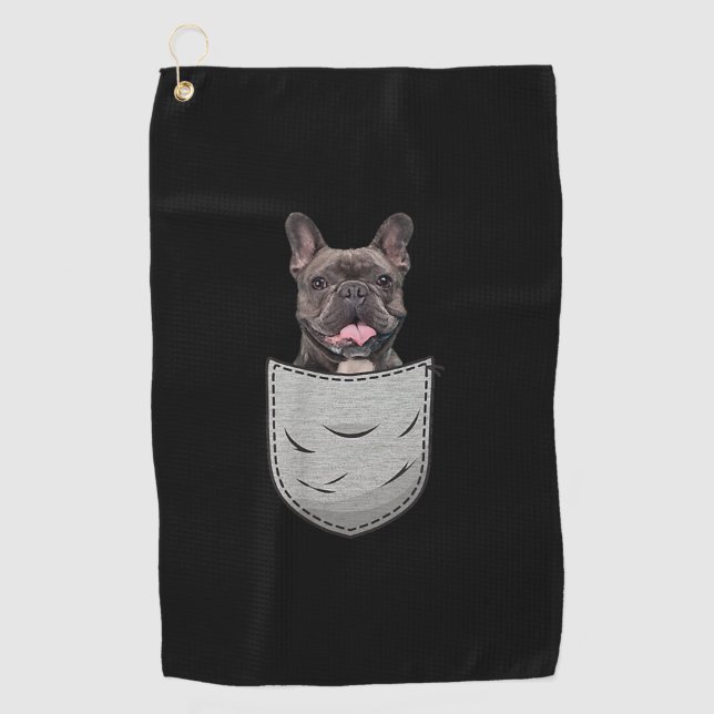 Dog Gift | Cute French Bulldog Dog Lovers Golf Towel (Front)
