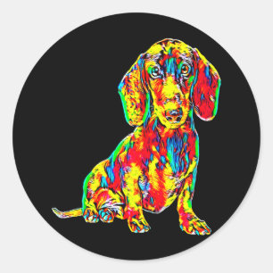 Dog Gift Dachshund Full Colour Nice Classic Round Sticker
