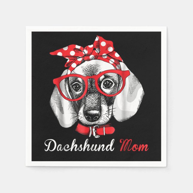 Dog Gift | Dachshund Mum Lovely Napkin (Front)