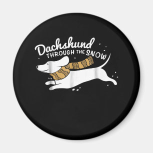 Dog Gift Dachshund Through The Snow Magnet