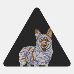 Dog Gift   Dog Mummy Halloween Costume Triangle Sticker