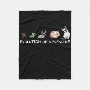 Dog Gift Evolution Of A Frenchie Fleece Blanket
