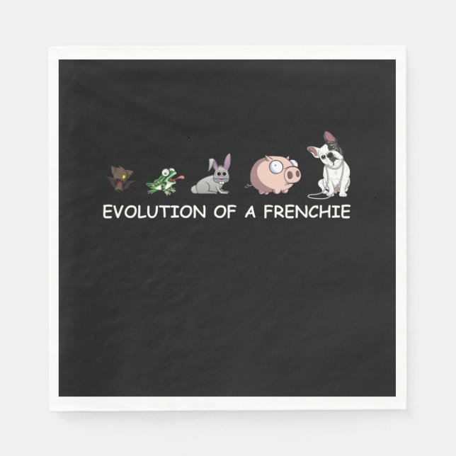Dog Gift | Evolution Of A Frenchie Napkin (Front)