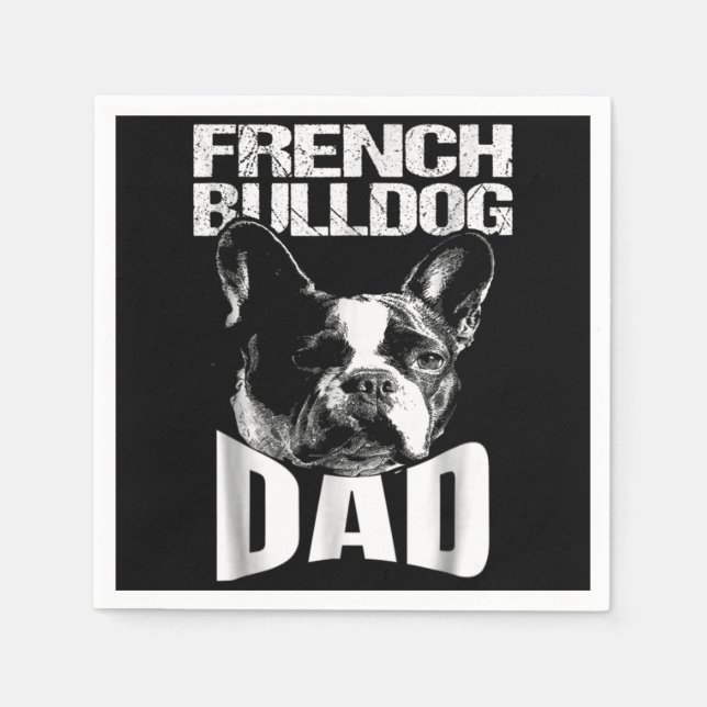 Dog Gift | French Bulldog Dad Napkin (Front)