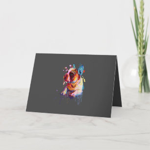 Dog Gift French Bulldog Hand Drawing Art Holiday Card