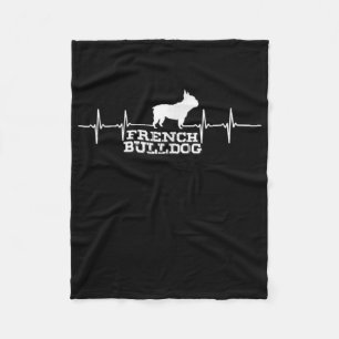 Dog Gift French Bulldog Heart Fleece Blanket