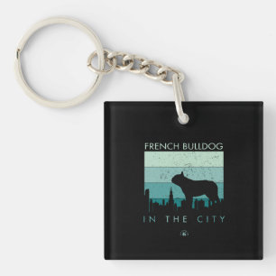 Dog Gift French Bulldog In The City Key Ring