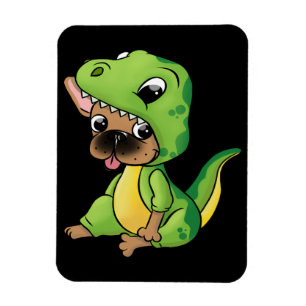 Dog Gift   French Bulldog With Dinosaurs Lovely Magnet