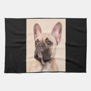 Dog Gift French Bulldog With Poor Face Tea Towel