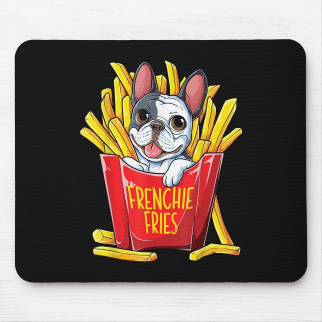 Dog Gift | Frenchie Fries Mouse Mat (Front)