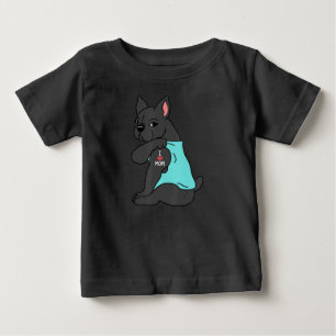 Dog Gift I Love Mum Tattoo French Bulldog Funny Baby T-Shirt